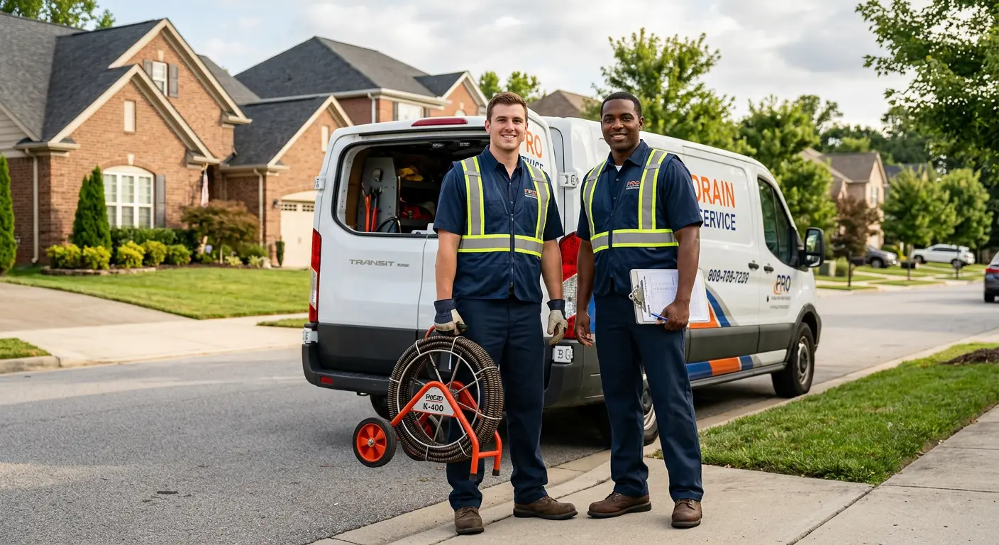 Sewer and drain service team with equipment ready for work in Rifle